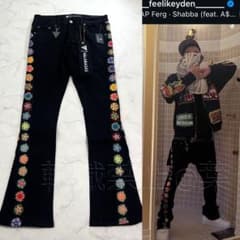 eyden着用 バラバサスvalabasas ブラックスキニーフレアデニム 28