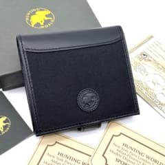 未使用✨ハンティングワールド 二つ折り財布 SAFARI 本革 キャンバス