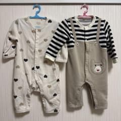 ハート柄 クマさん ロンパース・カバーオール 70-80cm - メルカリ