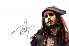 ジョニー・デップ 直筆サイン入り8X10フォト 「パイレーツ・オブ