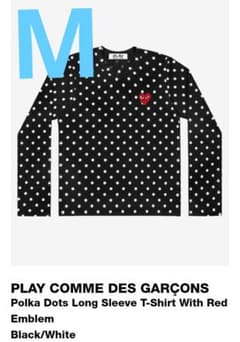 MPLAY COMME des GARÇONS ドット柄 水玉柄長袖Tシャツ M - メルカリ