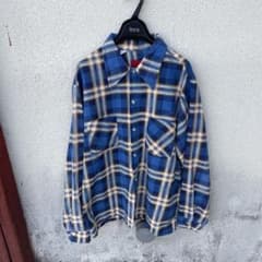 70s sears PERMA-PREST プリントネルシャツ 好配色 青系 - メルカリ