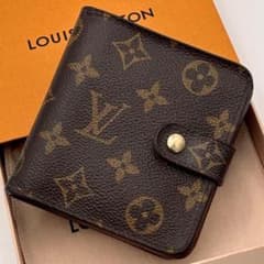 ルイヴィトン モノグラム コンパクトジップ 二つ折り ミニ 財布 正規品