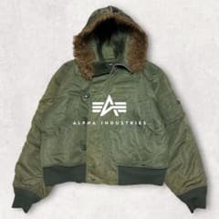 ALPHA N-2B フライトジャケット XL カーキ ミリタリー 大きめ 短丈