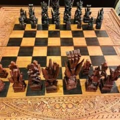妖精チェス駒とボードセット 美品 レア チェスセット 将棋 ボード