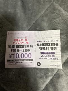 苗場、かぐらスキー場 1日券 エリア引換券 1回分 - メルカリ