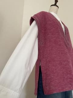 ジャンフランコフェレ】カラーネップヘリンボーン織ウールコート