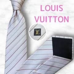 LOUIS VUITTON ネクタイ ピンク系 ストライプ 銀座店購入 シルク