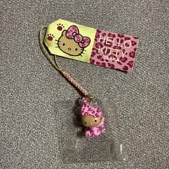 ご当地キティ 大阪限定 ピンク ヒョウ柄 日焼けギャルキティ 根付け