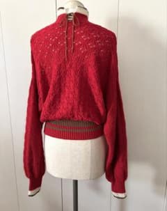 Mame Kurogouchi クロシェ編み ニット モヘア マメクロゴウチ 赤