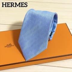 HERMES エルメス ネクタイ ファソネ H柄 H織 ブルー 青 シルク - メルカリ