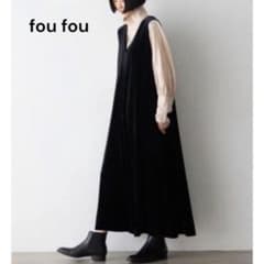 美品】foufou THE DRESS #16 ノースリーブ ベロアワンピース - メルカリ