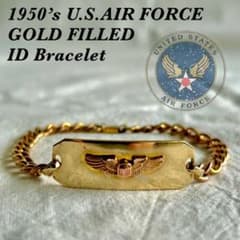 1950's ミリタリー IDブレスレット 金張り navy army rrl - メルカリ