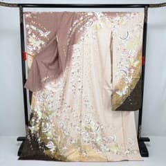 ゆりのはな 超トール 本振袖 金彩友禅 ボカシ染め 蝶・桜・流水 正絹