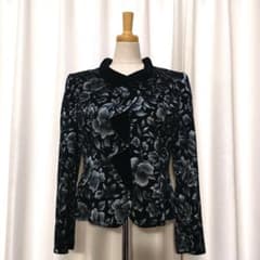 美品】SOIR DOLCE 東京ソワール 花柄 ベロア フォーマルジャケット