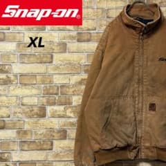 Snap-on スナップオン ダックジャケット 中綿 刺繍ロゴ ブラウン XL