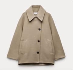 ZARAオーバーサイズショートコート キャメル M-L - メルカリ