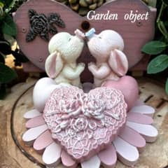 ☆恋するうさぎ☆5点セット☆うさぎオブジェ☆モルタルオブジェ