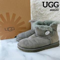 UGG アグ スワロフスキー ムートンブーツ ミニ ボア グレー 23cm 箱付