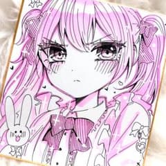 オリジナル手描きイラスト 色紙 アナログ - メルカリ