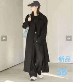 新品 Plage R'IAM リラックストレンチ コート 黒 ベルト付き 38 - メルカリ