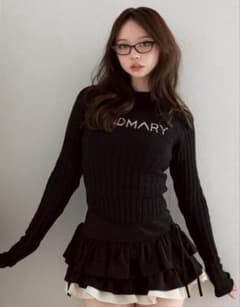Mary logo knit tops black andmary - メルカリ