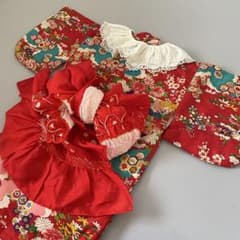 七五三 アンティークお着物セット 3歳〜 作り帯コーデ 髪飾り付き