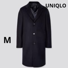 UNIQLO ユニクロ ウール カシミヤ混 チェスターコート ネイビー М
