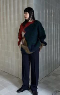 Ameri LITTLE FUNNY FACE SHAGGY KNIT TOP - メルカリ