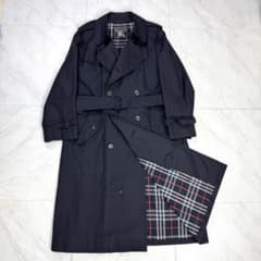 バーバリー トレンチコート ダブル ベルト ネイビー ノバチェック 175
