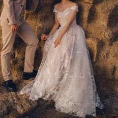 ドレスプロダクション オフショルダー フラワーレースドレス（W231