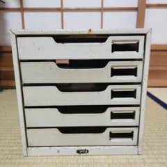 昭和レトロ レターケース スチールボックス A4書類入れ 両面スライド式