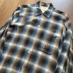 60s ARROW オンブレ レーヨンシャツ シャドーチェック 黒白青 - メルカリ