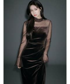 SNIDELシアードッキングベロアドレス ブラック 0サイズ - メルカリ