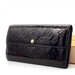 ルイヴィトン モノグラム ヴェルニ ポルトフォイユサラ アマラント 長