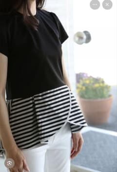 ✨美品✨ ボーダーズアットバルコニー 半袖ペプラムカットソー 36