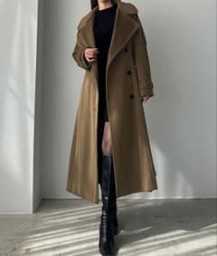 2wayハイネックウールライクウエストシェイプフレアコート - メルカリ