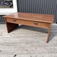 昭和レトロ 木製 ローテーブル 文机 座卓 引き出し2杯 古家具