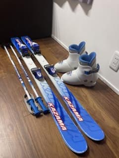 KAZAMA スキー板120㎝ ブーツ21㎝ ストック セット ジュニア 子供用