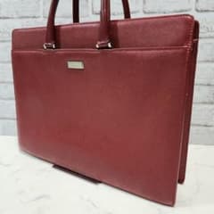 希少カラー☆バーバリー ビジネスバッグ サフィアーノレザー 内側ノバ