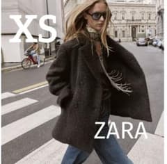 新品】ZARA ブークレダブルブレストミディ丈コート XSサイズ - メルカリ