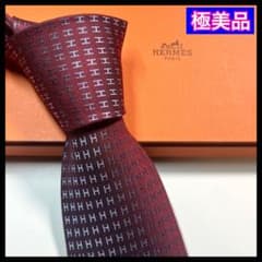 名作✨極美品✨HERMES エルメス ネクタイ ファソネ H柄 高級シルク