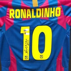 正規品】ロナウジーニョ／直筆サイン／FCバルセロナ／ジャージ