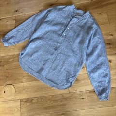 マーガレットハウエル☆オシャレなバンドカラー リネンプルオーバー