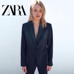 ドット柄セットアップ スーツ 濃紺 Lサイズ相当 ZARA - メルカリ