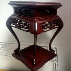 高級唐木花台 透かし彫り 紫檀 盆栽花台 懸崖花台 盆栽卓 香炉台 飾卓