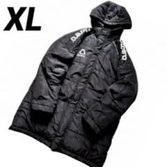 美品 ボネーラ XL 黒 中綿 ロングベンチコート 防寒 BC013 サッカー