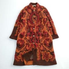 YUKIKO HANAI ウールニットロングコート ジャガード フラワー柄 - メルカリ