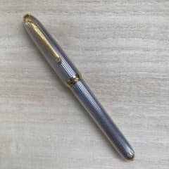 ルイ・カルティエ ゴドロン シルバーコンポジット 万年筆 18K 字幅 F