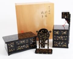 雛道具 京人形 田中彌 蝶鳥蒔絵 鏡台 針箱 京都 田中弥 共箱 - メルカリ